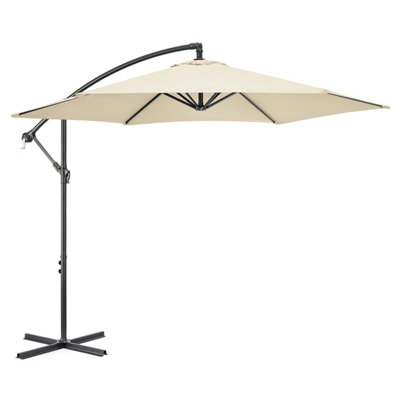 Banana Parasol 3m Large Garden Umbrella - Cream