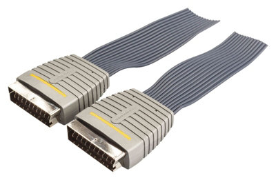 Bandridge 5 Metre 5M Gold Scart Video / TV VCR DVD Cable Lead 21 Pin ...