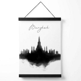 Bangkok Watercolour Skyline City Medium Poster with Black Hanger