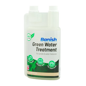 Banish BioActive Greenwater Pond Treatment 1L Green Water Algae Eco Fish Safe