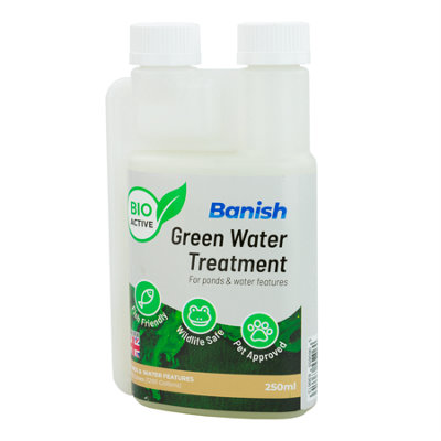 Banish BioActive Greenwater Pond Treatment 250ml Green Water Algae Eco Fish Safe