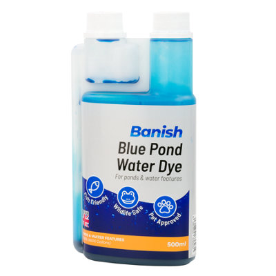 Banish Blue Pond Dye 500ml Water Colour Algae Control Reduce Greenwater Blanketweed Growth
