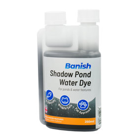 Banish Shadow Pond Dye 250ml Water Colour Algae Control Reduce Growth Grey