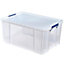 BANKERS BOX 70L Clear Plastic Storage Box with Lid - Super Strong Plastic Box 30 x 58 x 38.5cm