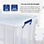 BANKERS BOX 85L Clear Plastic Storage Box with Lid - Super Strong Plastic Box 37.5 x 58 x 38cm