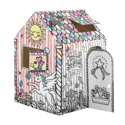 Bankers Box Dog Playhouse Color-In Dog Playhouse Giant Cardboard