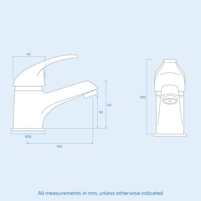 Banox Basin Mono Mixer & Bath Shower Mixer Taps & Waste Chrome - 9