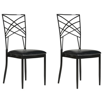 Banquet Chair Dining Chair GIRARD Set of 2 Metal Stacking Black