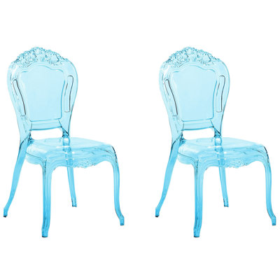 Banquet Chair Dining Chair Set of 2 Light Blue VERMONT