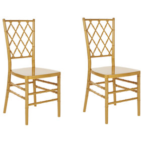 Banquet Chair Set of 2 Gold CLARION