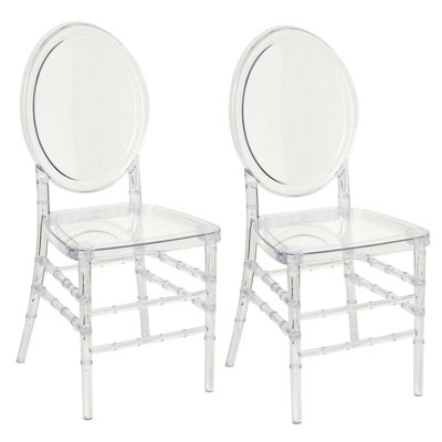 Banquet Chair Set of 2 Transparent MONTROSE