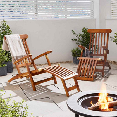 Teak steamer online lounger