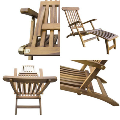 Bantham Teak Hardwood Steamer Lounger