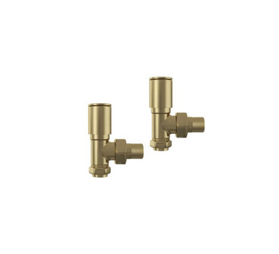 Banyetti Angled Radiator Valves - Brushed Brass