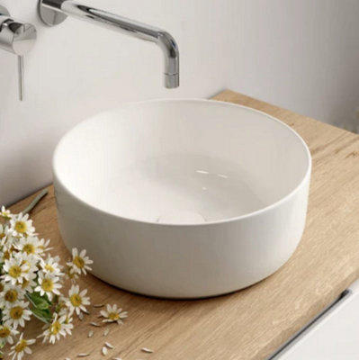 Banyetti Ares 360mm Round Countertop Basin - Gloss White