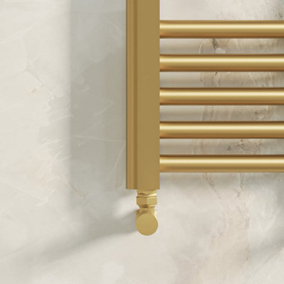 Banyetti Aureli 800 x 600 Ladder Towel Rail Radiator - Brushed Brass