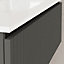 Banyetti Linea Matt Grey Ribbed Wall Hung Vanity Unit 1000mm x 390mm