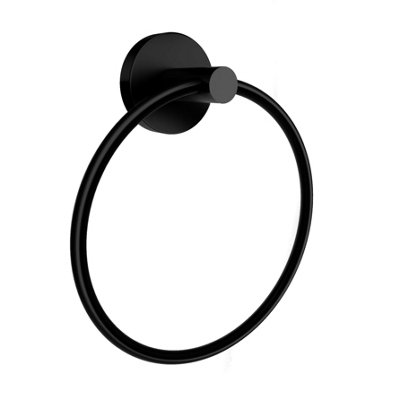 Banyetti Nero Noir Round Towel Ring - Matt Black