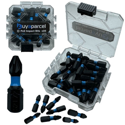 BAP 25 PC Impact Torsion PZ2 Pozi 2 Screwdriver Bit Set Drill Bits ...