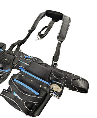 BAP 5PC Heavy Duty Champion Tool Belt & Braces Set Pouch Holster Holder Black - 4