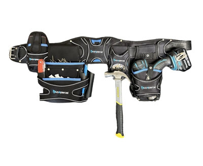 BAP 5PC Heavy Duty Champion Tool Belt & Braces Set Pouch Holster Holder Black - 5