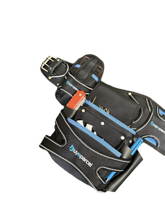 BAP 5PC Heavy Duty Champion Tool Belt & Braces Set Pouch Holster Holder Black - 7