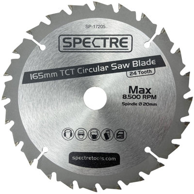 BAP Trade Pro Circular Saw Blade 165mm X 20 24 Teeth Carbide Tipped - Long Life