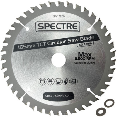 BAP Trade Pro Circular Saw Blade 165mm X 20 40 Teeth Carbide Tipped - Long Life