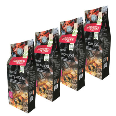 Bar-Be-Quick Wax Dipped BBQ Grill Cooking Fuel Restaurant Lumpwood Charcoal 4 x 4.5kg