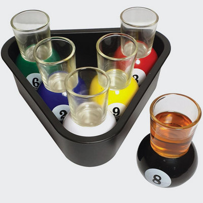 Bar Bespoke Pool Shots set of 6 with Tray