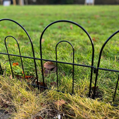 Bar Bow Top Design Steel Garden Lawn Edging (45cm x 41cm) - 20 Panels ...