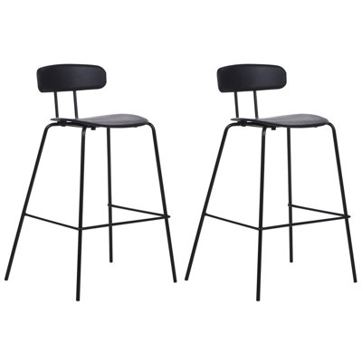 Bar Chair Set of 2 Black SIBLEY