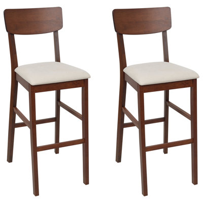 Bar Chair Set of 2 Dark Wood AMBLER