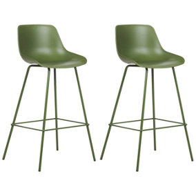 Bar Chair Set of 2 Green EMMET