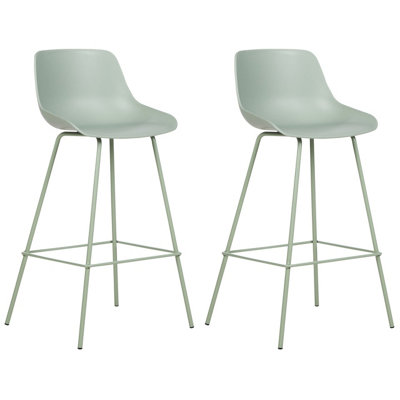 Bar Chair Set of 2 Light Green EMMET