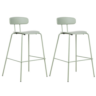 Bar Chair Set of 2 Light Green SIBLEY