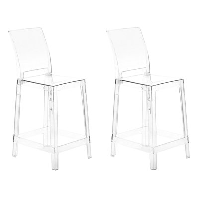 Bar Chair Set of 2 Transparent WELLINGTON