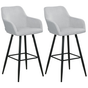 Bar Chair Set of 2 Velvet Light Grey CASMALIA