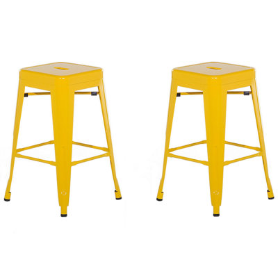 Bar Chair Set of 2 Yellow CABRILLO