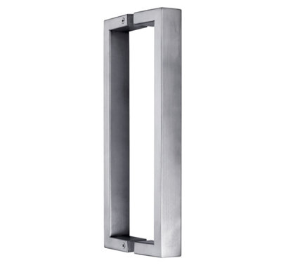 Bar handle square, brushed stainless steel