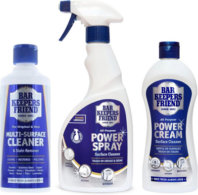 Bar Keepers Friend 3 Piece Cleaning Kit Original Powder 250g, Power ...