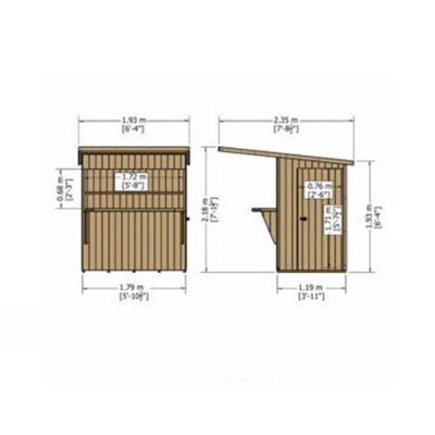 Bar Pent 6 x 4 Feet Summerhouses - 6