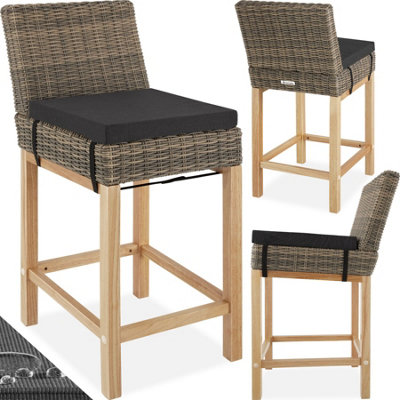 Bar Stool Latina - polyrattan with aluminium frame, weather and UV-resistant - nature