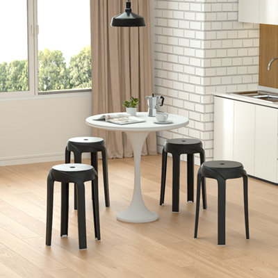 Bar Stool Set of 10 Plastic Stackable Round Dining Stools Bar Stools
