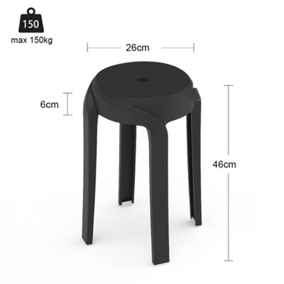 Bar Stool Set of 10 Plastic Stackable Round Dining Stools Bar Stools