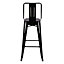 Bar Stool Set of 4 Black Metal Frame Industrial Style High Chair Bar Stools