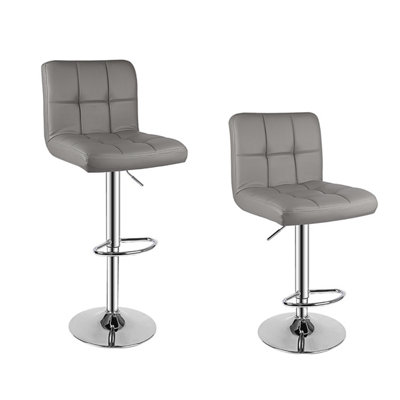 Bar Stools Pack of 2 PU Leather Swivel Height Adjustable Bar