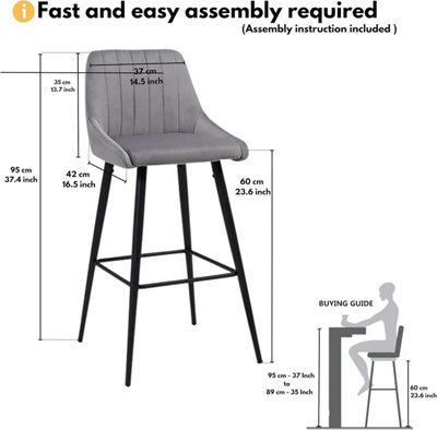 Breakfast counter deals height in inches