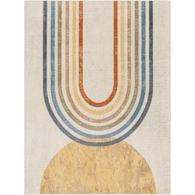 BARBARA Machine Washable Modern Beige Area Rug 160 x 213 cm