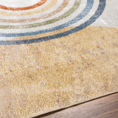 BARBARA Machine Washable Modern Beige Area Rug 160 x 213 cm